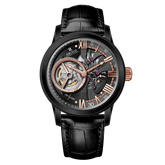 Affordable Black & Rose Gold Case Luxury Mens Automatic Tourbillon Style Dial Dress Zirconia Watches - OBLVLO VMQ Series
